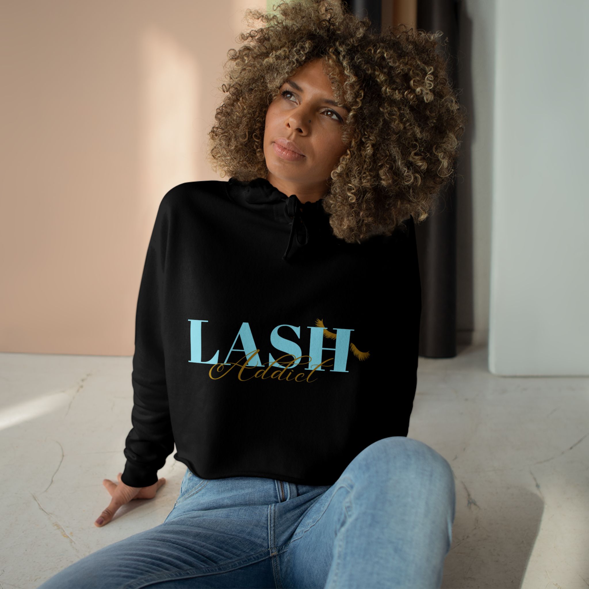 Lash Addict Crop Hoodie - Image 2